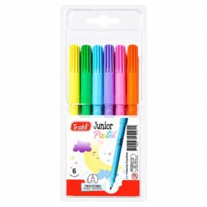 -JX6P- MARCADORES INFANTILES JUNIOR TRABI X6 PASTEL BLISTER