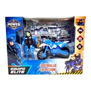 55546- SET DE POLICIA CON MOTO Y ACCESORIOS 23X7X17 +INFO+FOTOS