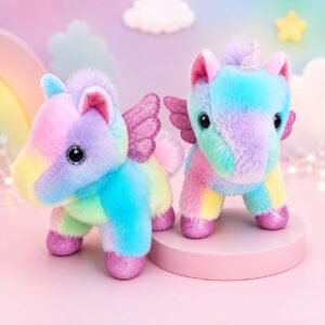 612346- UNICORNIO peluche MULTICOLOR 8"=20CM ,2 MOD PELUCHES +INFO+FOTOS