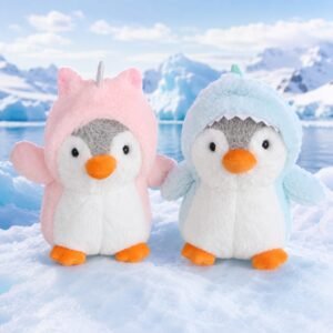 449201- PINGUINO C/GORRO 8.5"  22CM GORRO DESMONTABLE UNICORNIO Y DINO  2MOD peluches +INFO+FOTOS