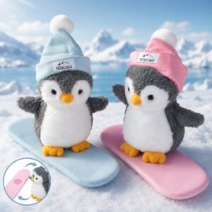 615778- PINGUINO C/SNOWBOARD 8"  20.30CM TABLA DESMONTABLE CON VELTRO peluches +INFO+FOTOS