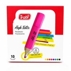 RESF- RESALTADOR TRABI FLUORESCENTE HIGH TEXTER CAJA X12 PRECIO X UNIDAD $1,00, 7 COLORES HACE CLIC EN “SELECCIONAR OPCIONES” PARA ELEGIR TU COLOR