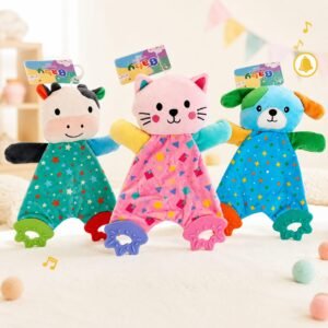 617399- TRAPITO DE APEGO SONAJERO C/2MORDILLOS 9"  23CM  3 MOD PELUCHES +INFO+FOTOS